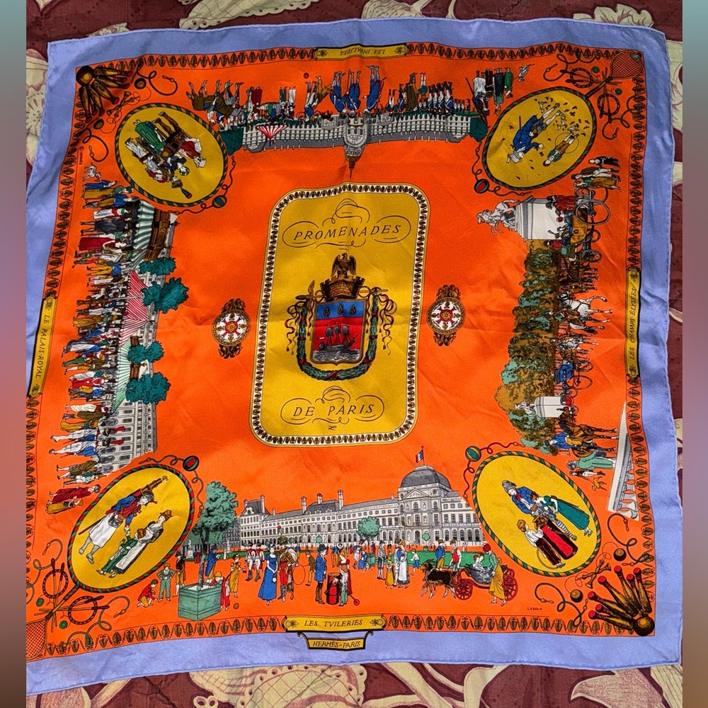 Hermes Promenades de Paris Scarf 70 with box